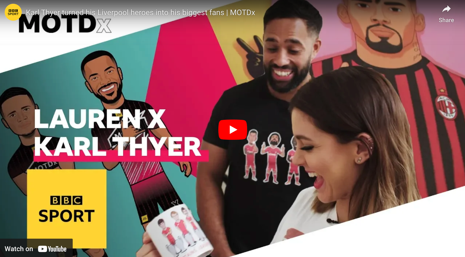 Load video: MOTDx meets illustrator Karl Thyer whose passion for drawing his Liverpool heroes like Mo Salah, Virgil van Dijk and Jurgen Klopp led to them becoming some of his biggest fans.